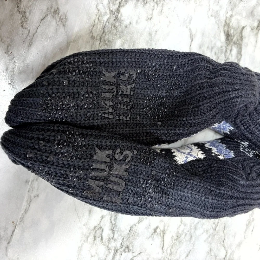 Muk Luks Cozy Socks Unisex L/XL 8.5-11 Fair Isle Shea‎ Butter Infused Fur Lining